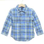 *442896 babyGAP baby Gap V проверка рубашка размер 100 Kids ребенок мужчина голубой 