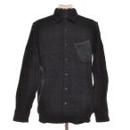〇468455 CASH CA カシュカ ●ウールシャツ 長袖 ブラックウォッチ サイズL メンズ 日本製 ネイビー グリーン チェック