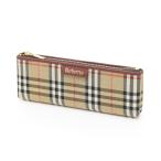 Burberry's Burberry пенал noba проверка парусина авторучка сумка Vintage женский бежевый 