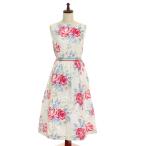 ■520356 Cath Kidston キャスキッドソン ●ロングワンピース 花柄ノースリーブワンピース サイズ6 レディース ホワイト他