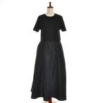■526346 OPAQUE.CLIP オペークドットクリップ ワールド ● ニット×タフタ ドッキングワンピース サイズM 24ss レディース ブラック