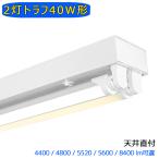 LED蛍光灯器具 LEDベースライト トラフ 2灯 40W形 蛍光灯照明器具 天井直付型 施設照明 天井照明 家庭 工場 倉庫 店舗 美容院 病院