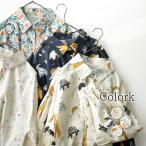 新作早割P5倍 メール便送料無料 コットン アニマル柄プリントブラウス 綿100％ COLORK カラック シャツ 春 夏 30代 40代 50代 26SS0219,