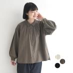 ショッピング綿100 ブラウス シャツ コットン起毛 ギャザー 袖口リブ ふんわり ゆったり 綿100％ 30代 40代 50代 秋冬 25AW1219,