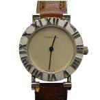 稼働品 ティファニー アトラス 腕時計 時計 クオーツ 日常生活防水 SV925 シルバー×ブラウン TIFFANY&amp;Co.