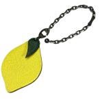 HERMES Hermes сумка очарование очарование мелкие вещи фрукты узор лимон кожа metal желтый серебряный 