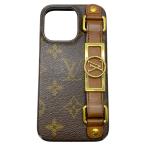  Louis Vuitton iPhone 13Pro монограмма бампер do-fi-n смартфон покрытие смартфон кейс кожа Gold металлические принадлежности M81214 LOUIS VUITTON