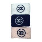 [ не использовался прекрасный товар ]CHANEL Chanel напульсник 3 -цветный набор спорт аксессуары здесь Mark Logo пирог ru земля темно-синий розовый белый 