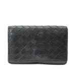 BOTTEGA VENETA Bottega Veneta 133945 футляр для карточек чехол для пропуска футляр для визитных карточек складывающийся пополам сетка кожа черный 