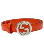 ショッピングgucci GUCCI グッチ ベルト アクセサリー 小物 インターロッキングG ロゴ レザー オレンジ系 [サイズ 70・28]