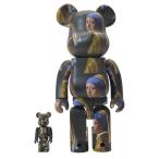 ベアブリック ヨハネス・フェルメール 真珠の耳飾りの少女 100％ & 400％ メディコムトイ インテリア オブジェ ブラック マルチ BE@RBRICK