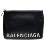 BALENCIAGA バレンシアガ 579857 クラッチバッグ ミニクラッチポシェット ロゴ レザー ブラック