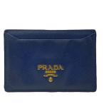 PRADA Prada 1M0208 футляр для карточек чехол для пропуска футляр для визитных карточек compact Logo кожа темно-синий 
