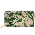 DOLCE＆GABBANA ドルチェ&ガッバーナ 長財布 ロングウォレット ラウンドファスナー ロゴ 総柄 花柄 レザー ピンク マルチカラー