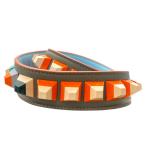 ショッピングアクセサリー フェンディ ストラップユー ロング ショルダーストラップ アクセサリー バッグ用アクセサリー スタッズ レザー グレー マルチカラー