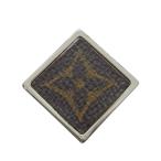 ルイヴィトン M00042 ブローチ ピンバッチ アクセサリー 小物 モノグラムロゴ レザー メタル ブラウン シルバー