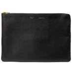 【限定】CELINE セリーヌ クラッチバッグ セカンドバッグ クラッチポシェット ロゴ レザー ブラック ビニールトート付き