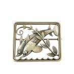 GEORG JENSEN ジョージジェンセン ブローチ ピンブローチ 251 イルカ 植物 モチーフ デンマーク製 スターリングシルバー シルバー