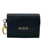 ショッピングフェンディ 【美品】FENDI フェンディ 8M0303 コインケース 財布 小銭入れ コンパクトウォレット ロゴ レザー ブラック キーリング付き