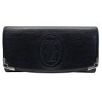 Cartier カルティエ マルチェロ 財布 長財布 ロングウォレット 二つ折り財布 折財布 ロゴ レザー ブラック 黒