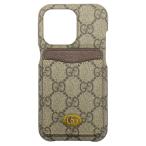 【新品】GUCCI グッチ 701583 アイフォンケース iPhone 13 Pro スマホケース カードケース付 GGスプリーム PVC ベージュ