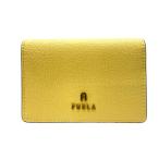 [ прекрасный товар ]FURLA Furla футляр для карточек чехол для пропуска футляр для визитных карточек compact складывающийся пополам Logo кожа желтый 