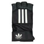 GUCCI グッチ 718430 23AW adidas アディダス コラボ グローブ 手袋 小物 ロゴ レザー ブラック ホワイト 片方 S
