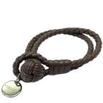 BOTTEGA VENETA ボッテガヴェネタ ブレスレット バングル アクセサリー 小物 レザー SV925 ダークブラウン