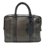 BURBERRY バーバリー 2way ビジネスバッグ ハンドバッグ ショルダーバッグ ビジネスバッグ チェック柄 レザー ブラック ブラウン系