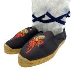 HERMES エルメス エスパドリーユ シューズ スリッポン フラットシューズ キャンバス 刺繍 ネイビー マルチカラー [サイズ 36 (約23cm)]