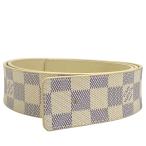 LOUIS VUITTON ルイヴィトン M0325 サンチュール イニシアル ベルト ダミエアズール レザー ホワイト バックル無[サイズ 95/38]