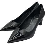 Christian Dior クリスチャンディオール MD0716 ポインテッドトゥ パンプス ヒール ブラック エナメル レザー [38D (約25cm)]