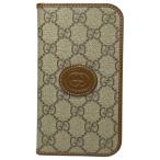 【新品】GUCCI グッチ 760185 アイフォンケース iPhone 15PRO スマホケース 手帳型 GGスプリーム 小物 レザー ブラウン
