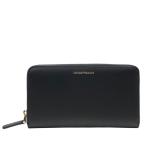 【新品】EMPORIO ARMANI エンポリオ アルマーニ ロゴ プリント ジップアラウンド ウォレット 長財布 ブラック