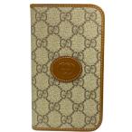 【新品】GUCCI グッチ 760184 アイフォンケース iPhone15 スマホケース 手帳型 GGスプリーム 小物 PVC レザー ブラウン