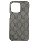 【新品】GUCCI グッチ 760214 アイフォンケース iPhone15 Pro Max スマホケース GGスプリーム 小物 PVC グレー系