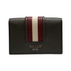  Bally футляр для карточек карта держатель чехол для пропуска футляр для визитных карточек складывающийся пополам кожа Brown красный Logo BALLY