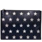 SAINT LAURENT PARIS солнечный rolan Париж 397295 клатч ручная сумочка сцепление небольшая сумочка Star звезда рисунок кожа черный 