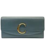 Chloe クロエ クロエシー ロングウォレット 長財布 財布 二つ折り財布 折り財布 ロゴ レザー グリーン系