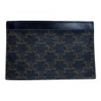 CELINE Celine футляр для карточек чехол для пропуска compact Logo Trio mf кожа Brown 