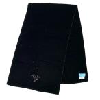 プラダ 40003-187 ベロア ストール ショール マフラー アクセサリー ロゴ ブラウン ウール ビスコース シルク PRADA