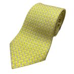 [ не использовался ]LOUIS VUITTON Louis Vuitton klavato галстук аксессуары мелкие вещи общий рисунок LV Logo шелк желтый серый 