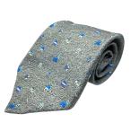 [ прекрасный товар ]BVLGARI BVLGARY галстук петля Thai аксессуары общий рисунок мелкие вещи Logo шелк серый многоцветный 