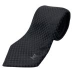 LOUIS VUITTON Louis Vuitton галстук петля Thai аксессуары мелкие вещи Damier Logo общий рисунок шелк черный 