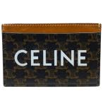 CELINE Celine футляр для карточек чехол для пропуска compact Trio mf Logo кожа Brown 