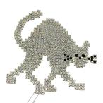 新品メゾンマルジェラクリスタルキャット猫ブローチピンブローチラインストーン...