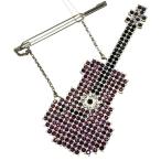 新品メゾンマルジェラクリスタルギターブローチピンブローチラインストーンシル...
