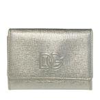 DOLCE&GABBANA ドルチェ&ガッバーナ D&G ドルガバ カードケース パスケース 名刺入れ コンパクト ロゴ レザー シルバー