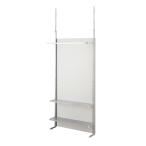 突っ張り間仕切りクローゼットパーテーション+棚収納 幅90cm ホワイト色 NSA-NJ-0425