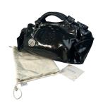 【最終処分SALE】LOEWE ロエベ　ナッパアイレ エナメル／パテントレザー ハンドバッグ ブラック A-8756